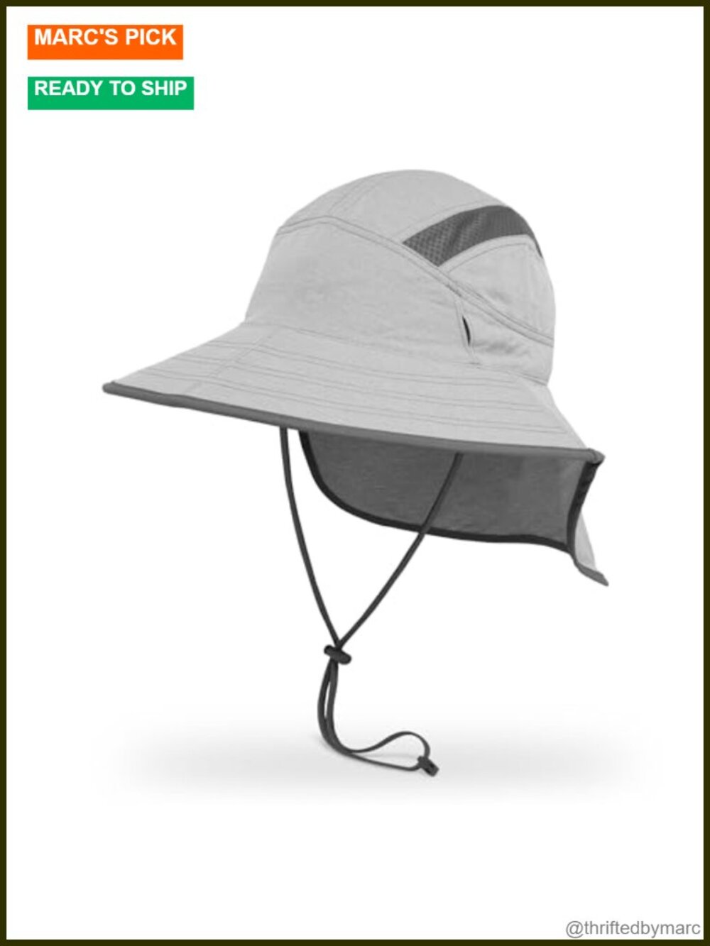 UPF 50+ Nylon Sun Hat with 3.25" Split Brim, Neck Cape